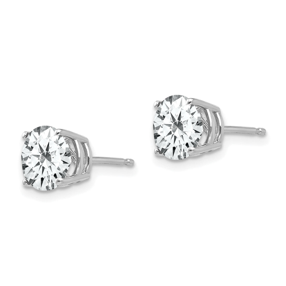 14k White Gold 7mm Cubic Zirconia Earrings-XE74WCZ