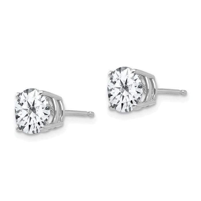14k White Gold 7mm Cubic Zirconia Earrings-XE74WCZ