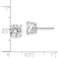 14k White Gold 7mm Cubic Zirconia Earrings-XE74WCZ