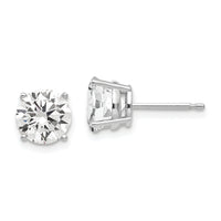 14k White Gold 7mm Cubic Zirconia Earrings-XE74WCZ