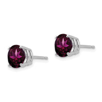 14k White Gold 7mm Rhodolite Garnet Earrings-XE74WRG