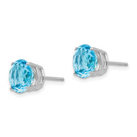 14k White Gold 8mm Blue Topaz Earrings-XE75WBT