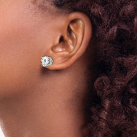 14k White Gold 8mm Cubic Zirconia Earrings-XE75WCZ