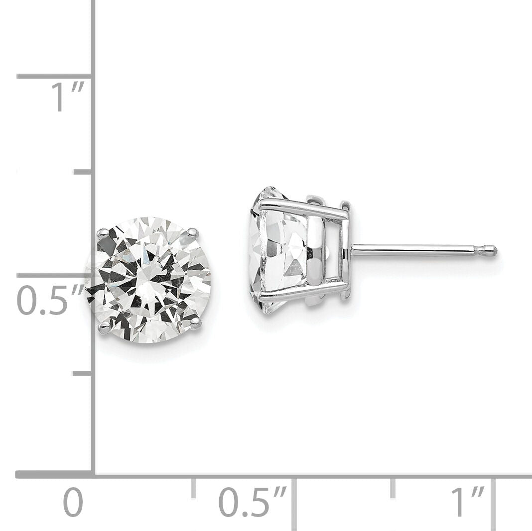 14k White Gold 8mm Cubic Zirconia Earrings-XE75WCZ