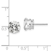 14k White Gold 8mm Cubic Zirconia Earrings-XE75WCZ