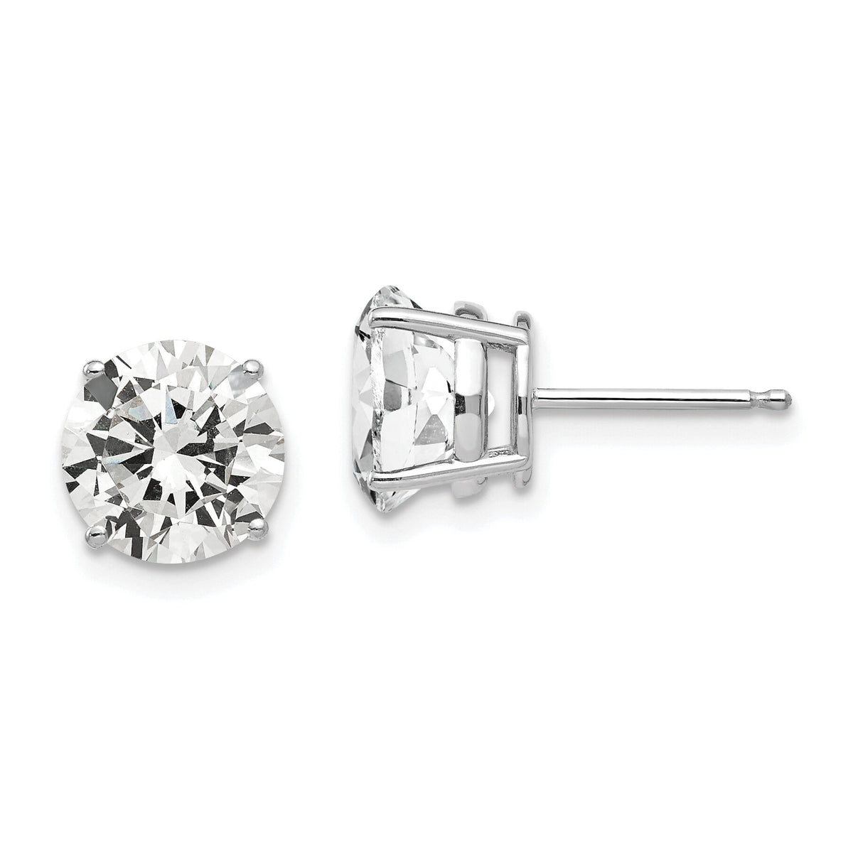 14k White Gold 8mm Cubic Zirconia Earrings-XE75WCZ