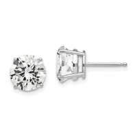 14k White Gold 8mm Cubic Zirconia Earrings-XE75WCZ