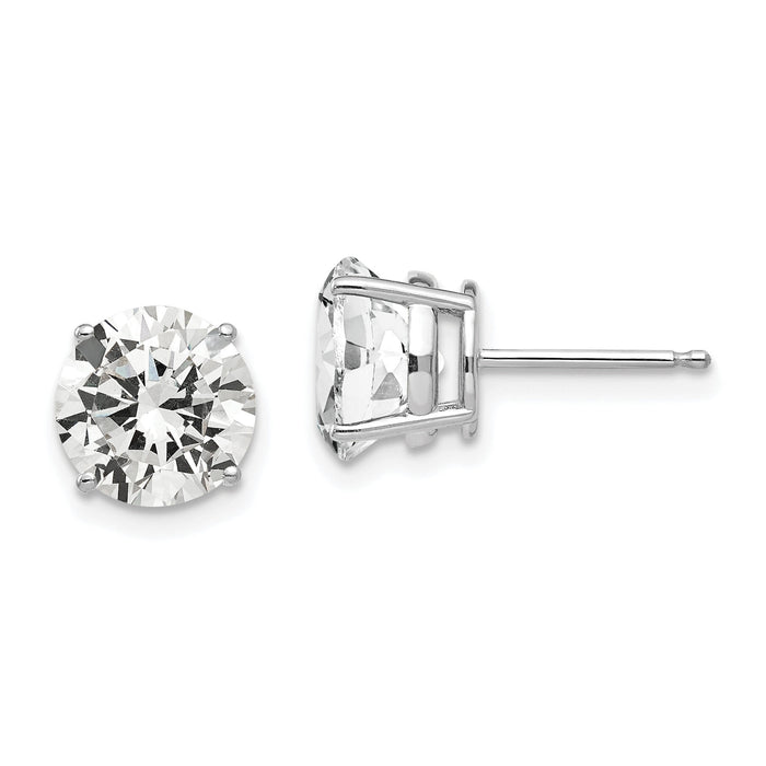14k White Gold 8mm Cubic Zirconia Earrings-XE75WCZ