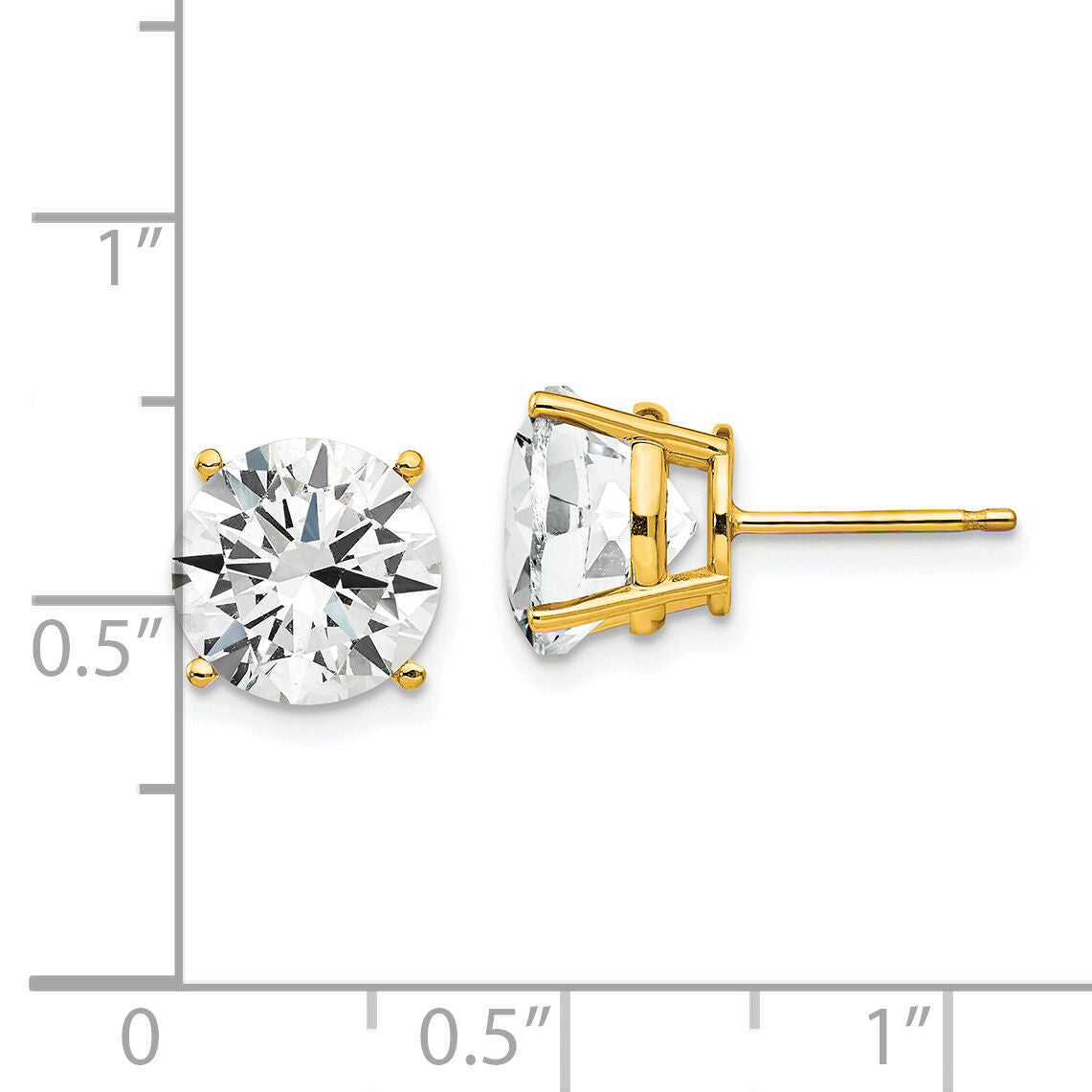 14k 9mm Cubic Zirconia Earrings-XE76CZ