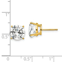 14k 9mm Cubic Zirconia Earrings-XE76CZ