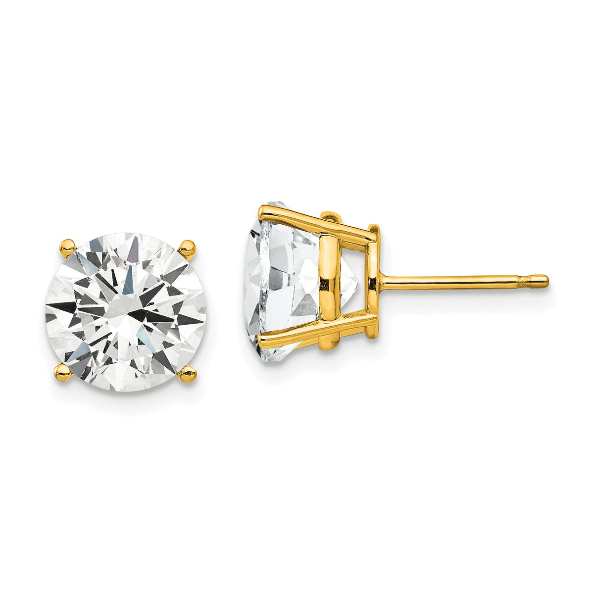 14k 9mm Cubic Zirconia Earrings-XE76CZ