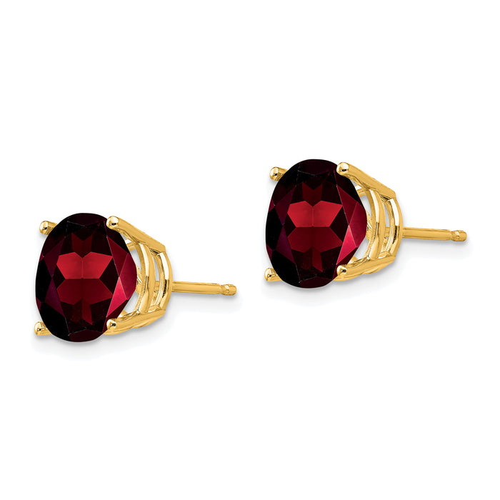14k 9mm Garnet Post Earrings-XE76GA