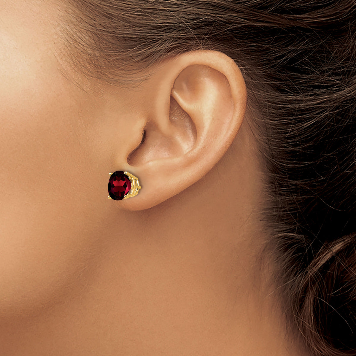 14k 9mm Garnet Post Earrings-XE76GA