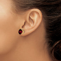 14k 9mm Garnet Post Earrings-XE76GA