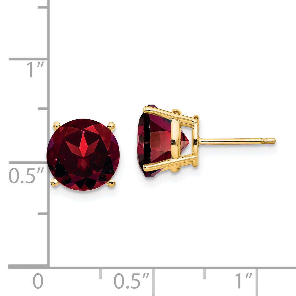 14k 9mm Garnet Post Earrings-XE76GA