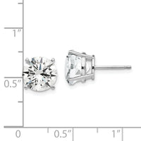 14k White Gold 9mm Cubic Zirconia Earrings-XE76WCZ