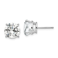 14k White Gold 9mm Cubic Zirconia Earrings-XE76WCZ