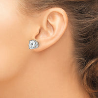 14k White Gold 10mm Cubic Zirconia Earrings-XE77WCZ