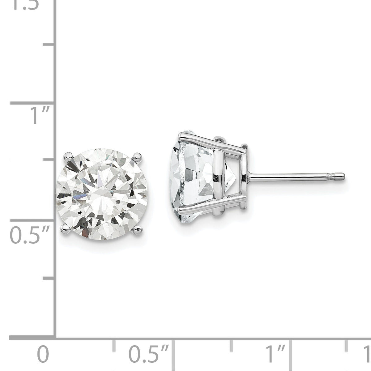 14k White Gold 10mm Cubic Zirconia Earrings-XE77WCZ
