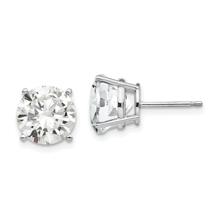 14k White Gold 10mm Cubic Zirconia Earrings-XE77WCZ