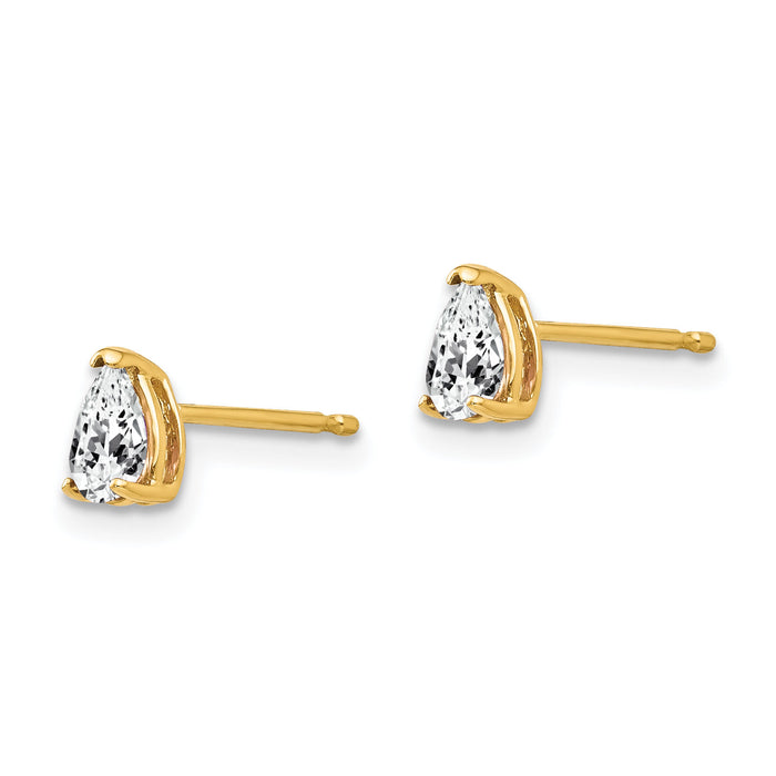 14k 5x3mm Pear Cubic Zirconia Earrings-XE78CZ