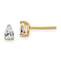 14k 5x3mm Pear Cubic Zirconia Earrings-XE78CZ