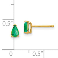 14k Emerald Post Earrings-XE78E-B