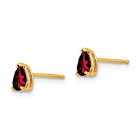 14k 5x3mm Pear Garnet Earrings-XE78GA