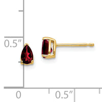 14k 5x3mm Pear Garnet Earrings-XE78GA