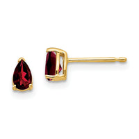 14k 5x3mm Pear Garnet Earrings-XE78GA