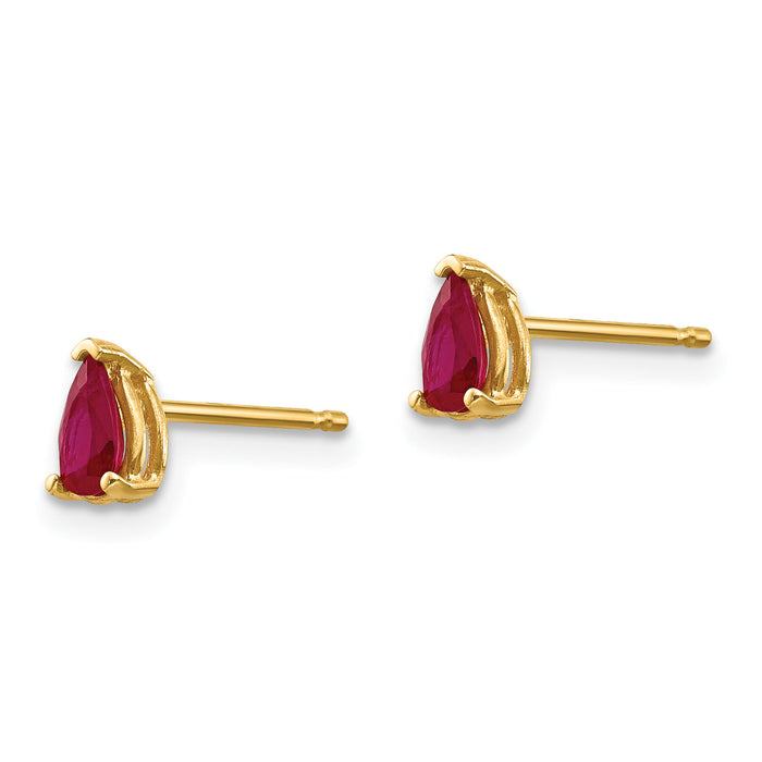14k Ruby Ruby Earrings-XE78R-B