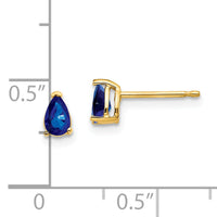 14k Sapphire Post Earrings-XE78S-B
