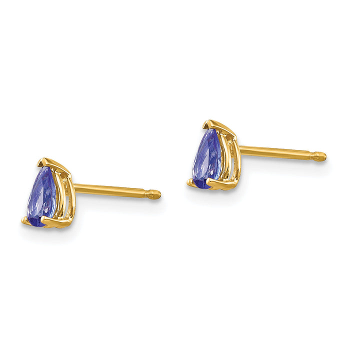 14k Tanzanite Post Earrings-XE78T-B