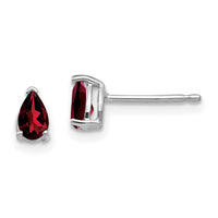 14k White Gold 5x3mm Pear Garnet Earrings-XE78WGA
