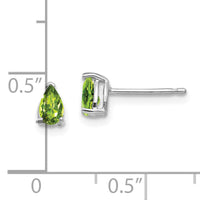 14k White Gold 5x3mm Pear Peridot Earrings-XE78WPE