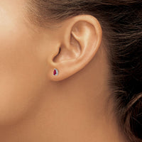 14k White Gold Ruby Earrings-XE78WR-B