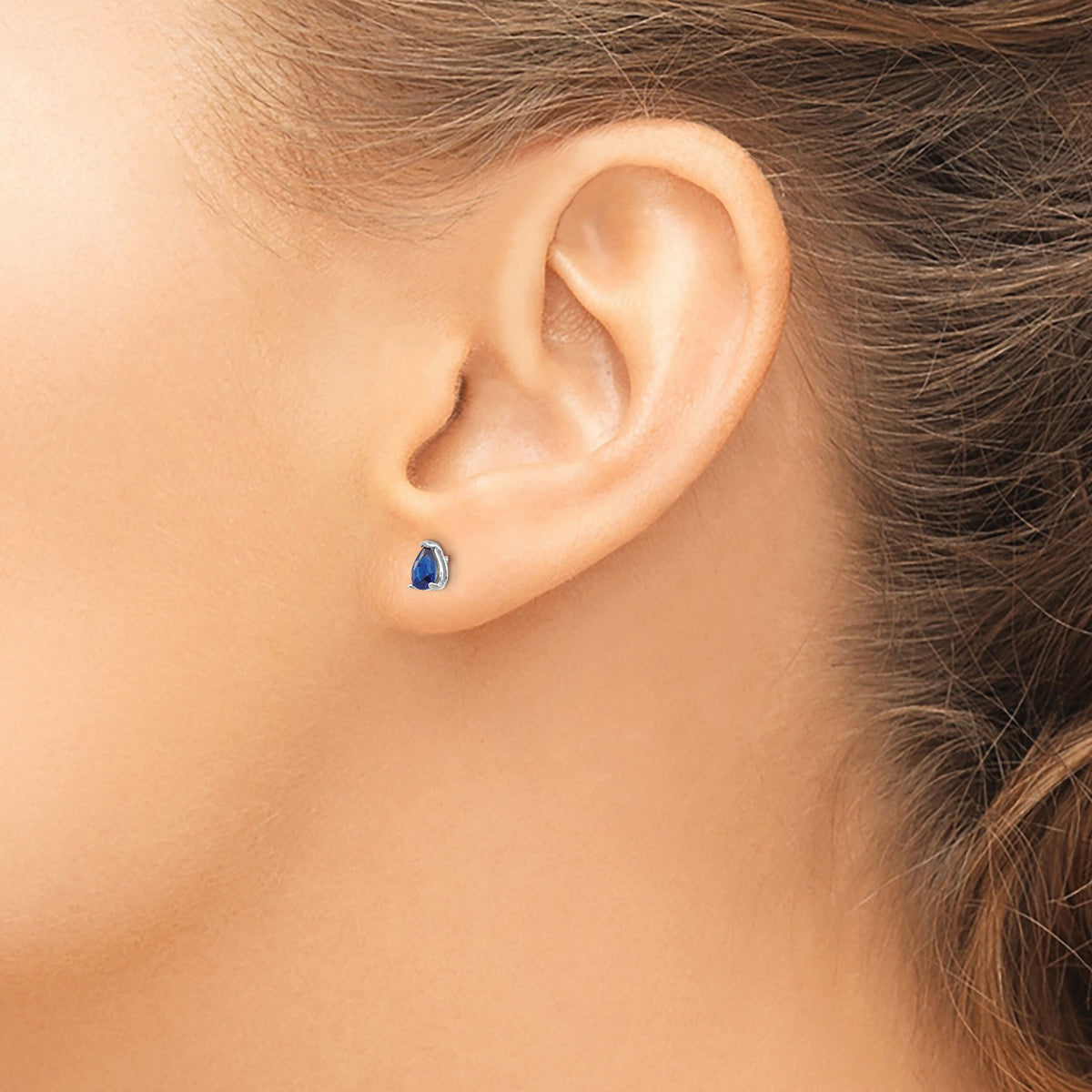 14k White Gold Sapphire Earrings-XE78WS-B
