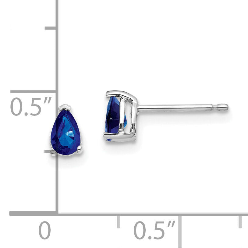 14k White Gold Sapphire Earrings-XE78WS-B