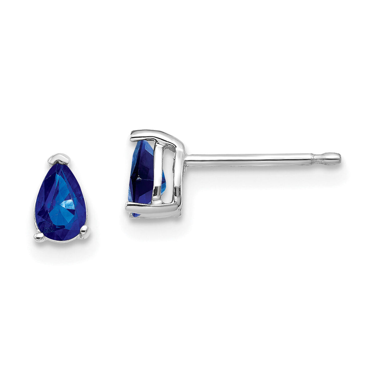 14k White Gold Sapphire Earrings-XE78WS-B