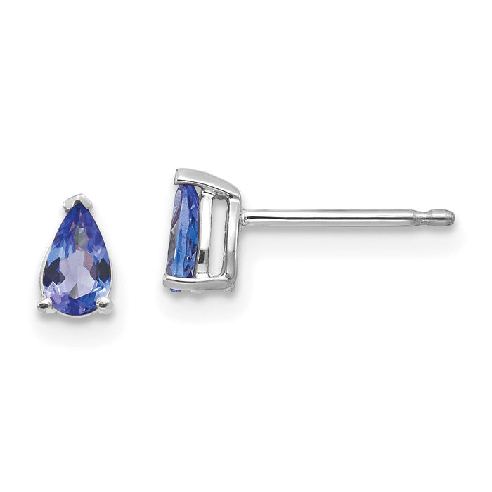 14k White Gold Tanzanite Earrings-XE78WT-B