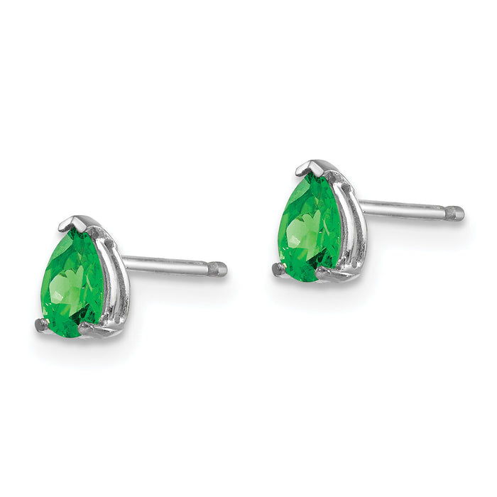 14k White Gold Tsavorite Earrings-XE78WTS-B