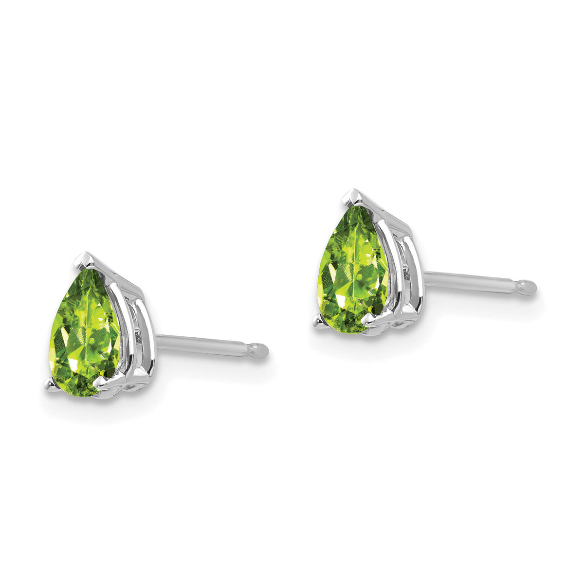 14k White Gold 6x4mm Pear Peridot Earrings-XE79WPE