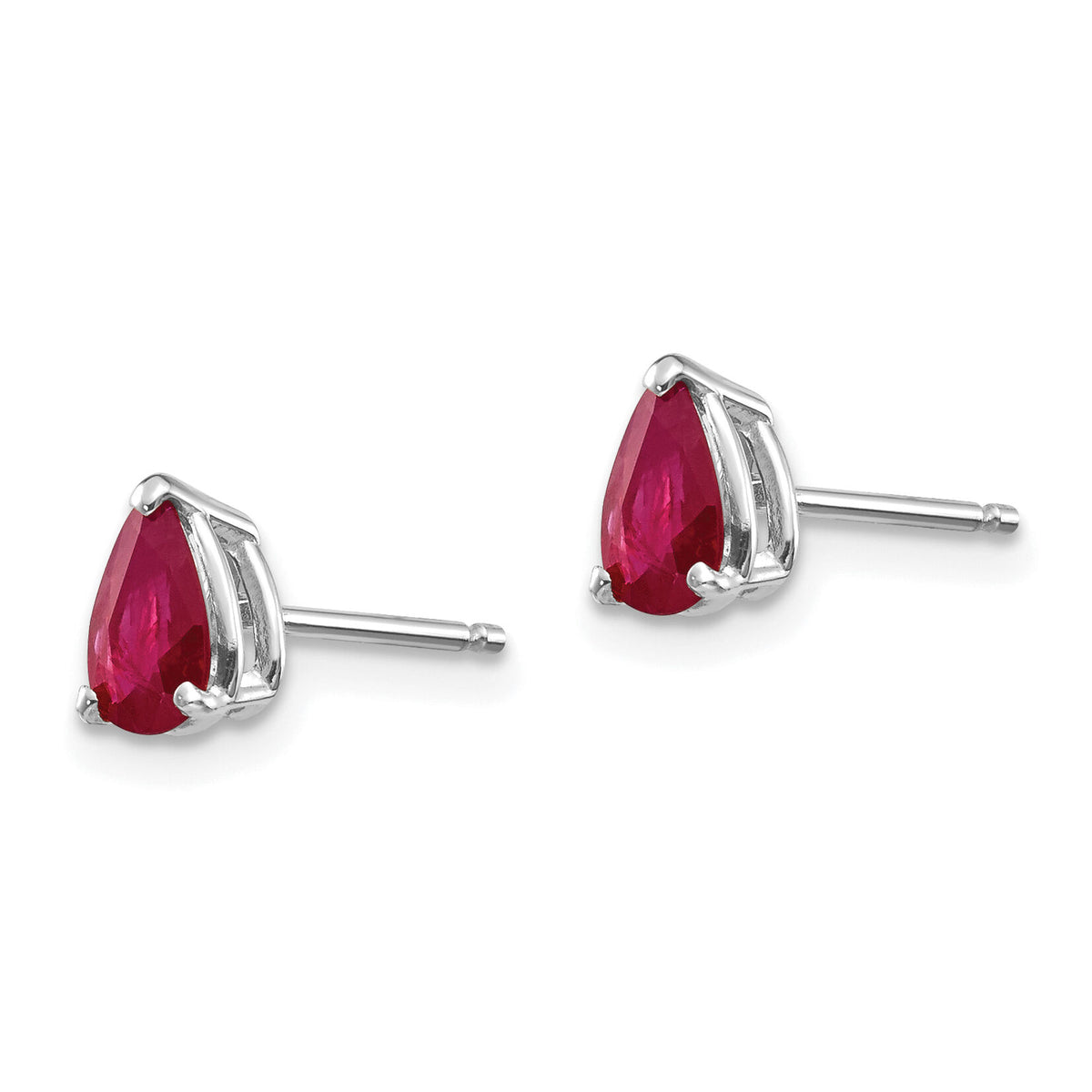 14k White Gold Ruby Earrings-XE79WR-B