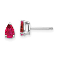 14k White Gold Ruby Earrings-XE79WR-B