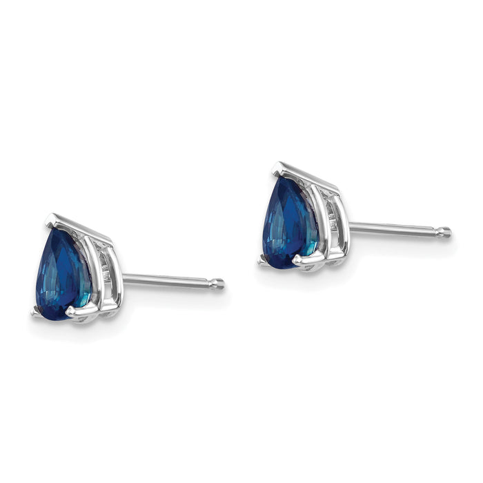 14k White Gold Sapphire Earrings-XE79WS-B