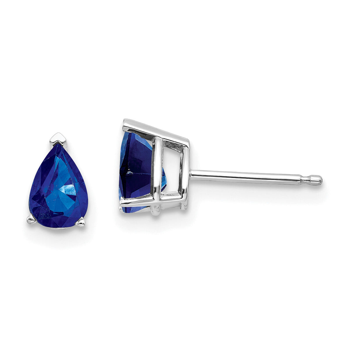 14k White Gold Sapphire Earrings-XE79WS-B