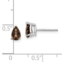 14kw 6x4 Pear Smoky Quartz Earrings-XE79WSQ