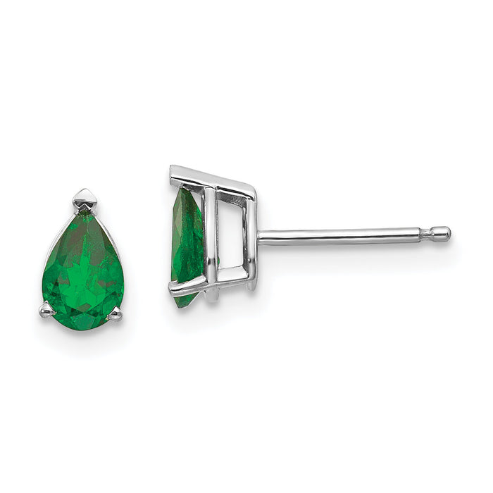14k White Gold Tsavorite Earrings-XE79WTS-B