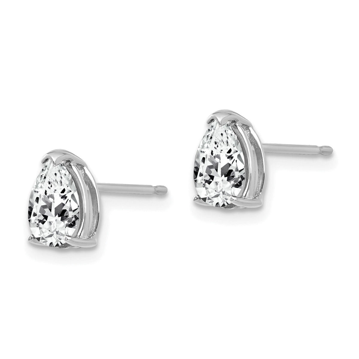 14k White Gold 7x5mm Pear Cubic Zirconia Earrings-XE80WCZ