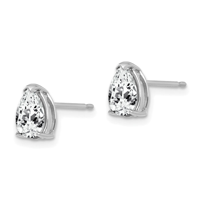 14k White Gold 7x5mm Pear Cubic Zirconia Earrings-XE80WCZ